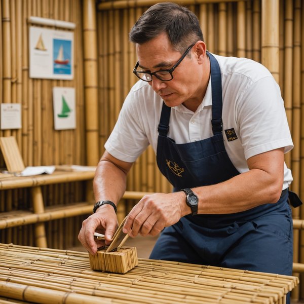 Quelle croisière propose des ateliers sur les techniques de fabrication d'objets en bambou?